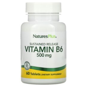 Thực phẩm chức năng NaturesPlus Vitamin B6 Sustained Release 500 mg 60 Tablets 097467016651