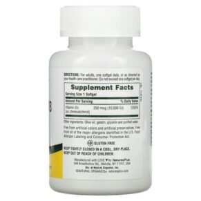 NaturesPlus Vitamin D3 10.000 IU (250 mcg) 60 Softgels 3 Thực phẩm bổ sung NaturesPlus Vitamin D3 10.000 IU (250 mcg) 60 Softgels 097467010482