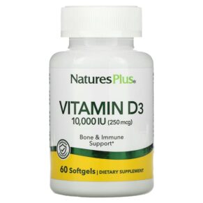 Thực phẩm chức năng NaturesPlus Vitamin D3 10.000 IU (250 mcg) 60 Softgels 097467010482