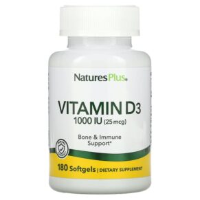 Thực phẩm chức năng NaturesPlus Vitamin D3 25 mcg (1.000 IU) 180 Softgels 097467010420