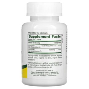 Thực phẩm bổ sung NaturesPlus Vitamins D3 & K2 90 Tablets 097467104365