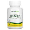NaturesPlus Vitamins D3 & K2 90 Tablets 5 Thực phẩm chức năng NaturesPlus Vitamins D3 & K2 90 Tablets 097467104365