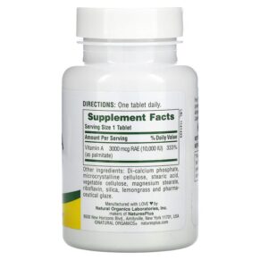 Thực phẩm bổ sung NaturesPlus Water-Dispersible Vitamin A 10.000 IU (3.000 mcg) 90 Tablets 097467009813