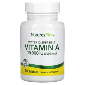 Thực phẩm chức năng NaturesPlus Water-Dispersible Vitamin A 10.000 IU (3.000 mcg) 90 Tablets 097467009813