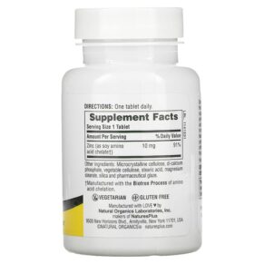 Thực phẩm bổ sung NaturesPlus Zinc 10 mg 90 Tablets 097467036307