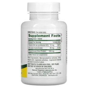 Thực phẩm bổ sung NaturesPlus Zinc Picolinate with Vitamin B6 120 Tablets 097467036253