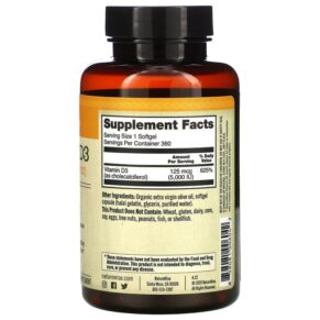 Thực phẩm bổ sung NatureWise Vitamin D3 125 mcg (5.000 IU) 360 Softgels 858081006042