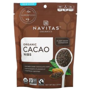 Thực phẩm chức năng Navitas Organics Organic Cacao Nibs 8 oz (227 g) 858847000680