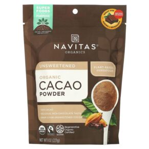 Thực phẩm chức năng Navitas Organics Organic Cacao Powder Unsweetened 8 oz (227 g) 858847000871