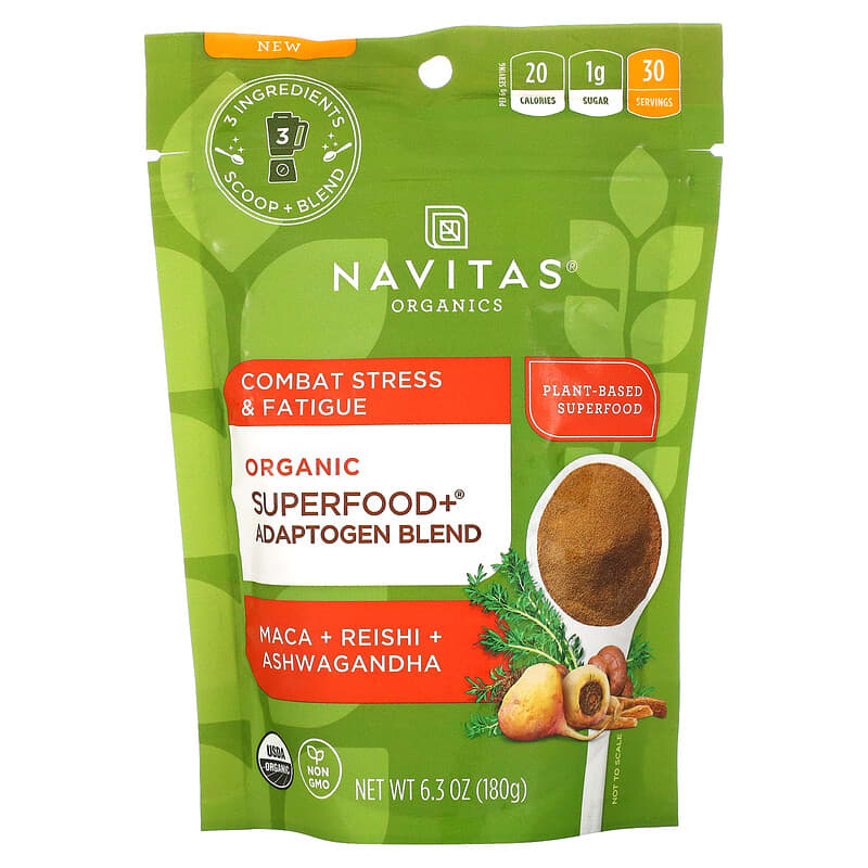 Navitas Organics Organic Superfood+ Adaptogen Blend Maca + Reishi + Ashwagandha 6.3 oz (180 g) 8 Thực phẩm chức năng Navitas Organics Organic Superfood+ Adaptogen Blend Maca + Reishi + Ashwagandha 6.3 oz (180 g) 811961022389