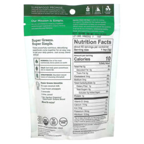 Thực phẩm bổ sung Navitas Organics Organic Superfood+ Greens Blend Moringa + Kale + Wheatgrass 6.3 oz (180 g) 811961022501