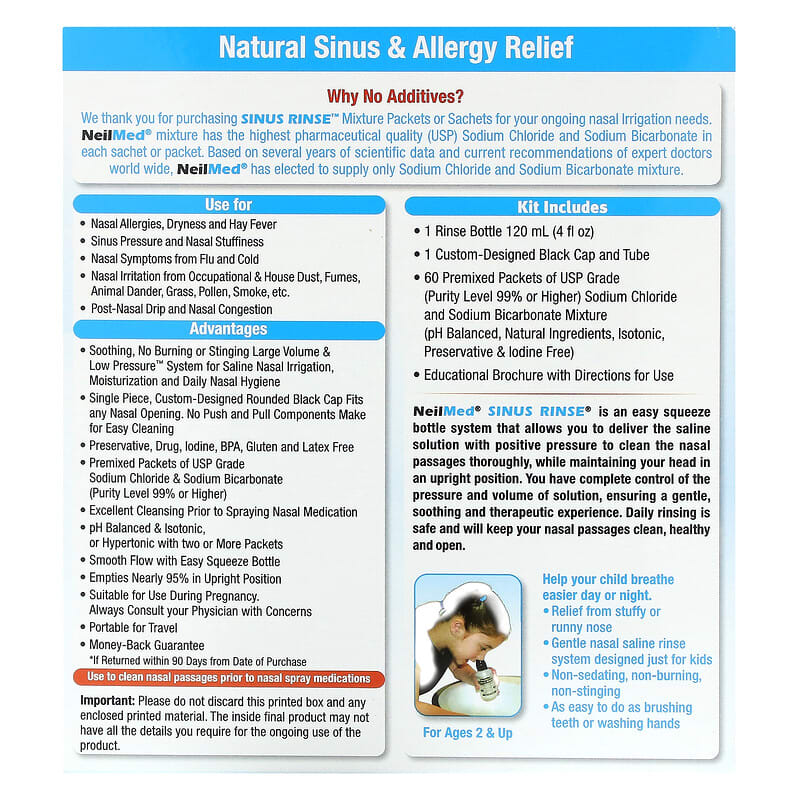 NeilMed Kids Sinus Rinse Ages 2+ 60 Premixed Packets 2 Thực phẩm bổ sung NeilMed Kids Sinus Rinse Ages 2+ 60 Premixed Packets 705928003002