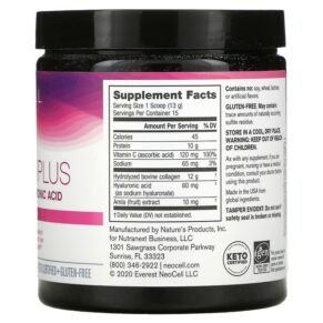 Thực phẩm bổ sung NeoCell Super Collagen Plus with Vitamin C & Hyaluronic Acid 6.9 oz (195 g) 016185129580
