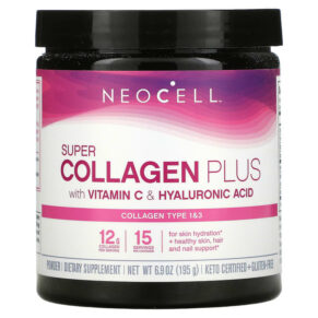 Thực phẩm chức năng NeoCell Super Collagen Plus with Vitamin C & Hyaluronic Acid 6.9 oz (195 g) 016185129580