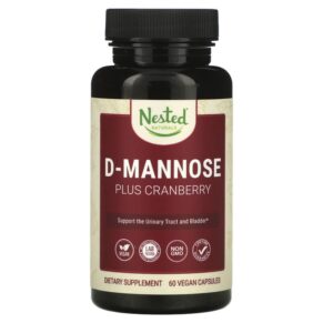 Thực phẩm chức năng Nested Naturals D-Mannose Plus Cranberry 60 Vegan Capsules 852446007033