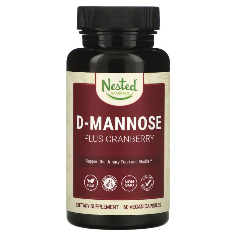 Nested Naturals D-Mannose Plus Cranberry 60 Vegan Capsules 8 Thực phẩm chức năng Nested Naturals D-Mannose Plus Cranberry 60 Vegan Capsules 852446007033