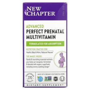 Thực phẩm chức năng New Chapter Advanced Perfect Prenatal Multivitamin 270 Vegetarian Tablets 727783003188