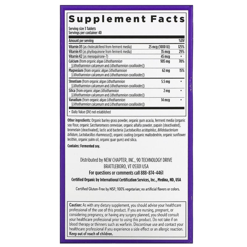 New Chapter Bone Strength Take Care 120 Vegetarian Slim Tablets 2 Thực phẩm bổ sung New Chapter Bone Strength Take Care 120 Vegetarian Slim Tablets 727783004086