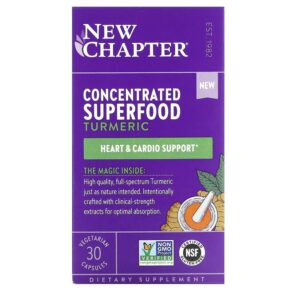 Thực phẩm chức năng New Chapter Concentrated Superfood Turmeric 30 Vegetarian Capsules 727783903822