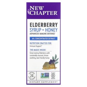 Thực phẩm chức năng New Chapter Elderberry Syrup + Honey 4 fl oz (118 ml) 727783902733