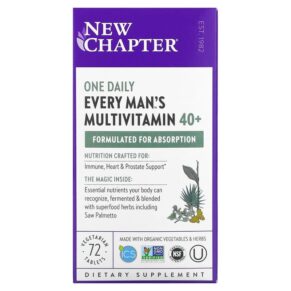 Thực phẩm chức năng New Chapter Every Man's One Daily 40+ Multivitamin 72 Vegetarian Tablets 727783003713