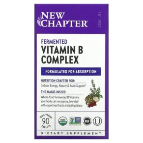 Thực phẩm chức năng New Chapter Fermented Vitamin B Complex 90 Vegan Tablets 727783903594