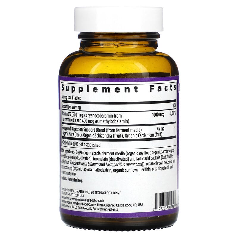 New Chapter Fermented Vitamin B12 1.000 mcg 60 Vegan Tablets 2 Thực phẩm bổ sung New Chapter Fermented Vitamin B12 1.000 mcg 60 Vegan Tablets 727783902597