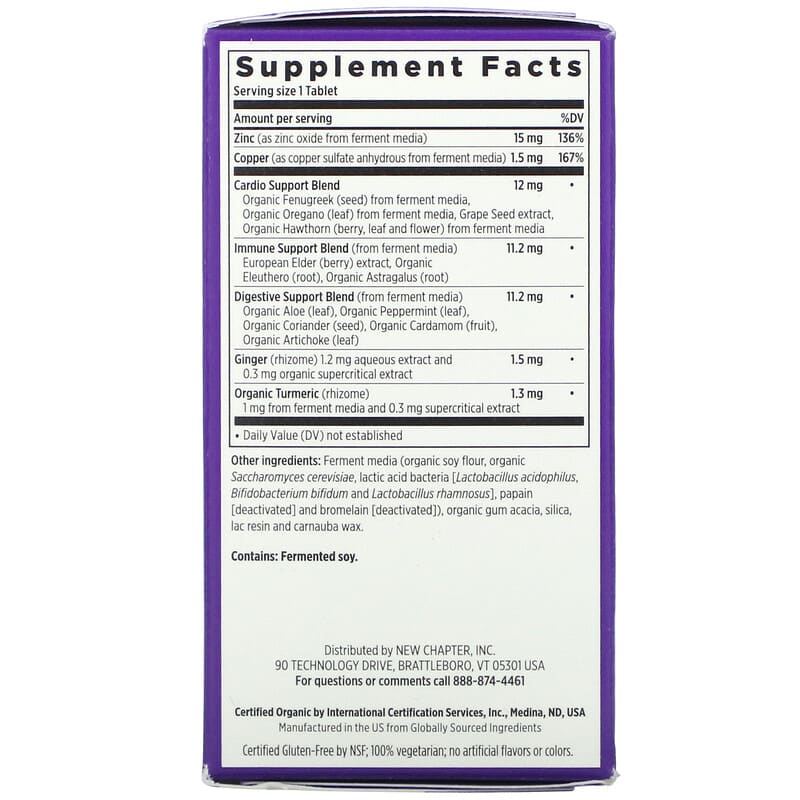 New Chapter Fermented Zinc Complex 60 Vegetarian Tablets 2 Thực phẩm bổ sung New Chapter Fermented Zinc Complex 60 Vegetarian Tablets 727783006455