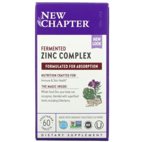 Thực phẩm chức năng New Chapter Fermented Zinc Complex 60 Vegetarian Tablets 727783006455