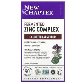 Thực phẩm chức năng New Chapter Fermented Zinc Complex 90 Vegetarian Tablets 727783903563