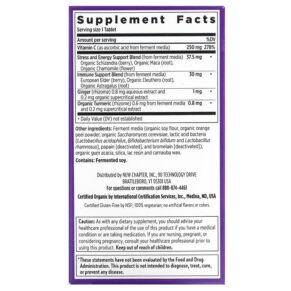 Thực phẩm bổ sung New Chapter Immune Defense Vitamin C + Elderberry 30 Vegetarian Tablets 727783903440
