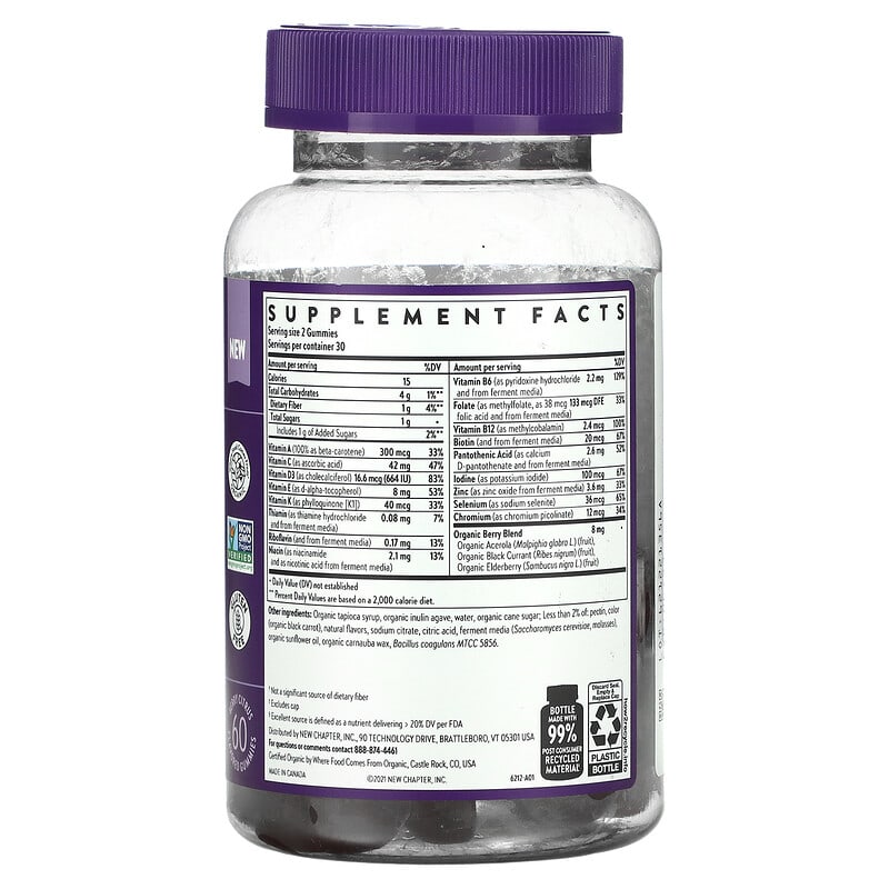 New Chapter Kid's Multivitamin Berry Citrus 60 Gummies 2 Thực phẩm bổ sung New Chapter Kid's Multivitamin Berry Citrus 60 Gummies 727783903518