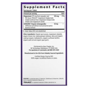 Thực phẩm bổ sung New Chapter Magnesium + Ashwagandha 60 Vegan Tablets 727783902436