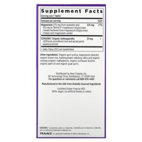 Thực phẩm bổ sung New Chapter Magnesium + Ashwagandha 90 Vegan Tablets 727783904041