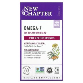 Thực phẩm chức năng New Chapter Omega-7 Sea Buckthorn Blend 60 Vegetarian Capsules 727783900982
