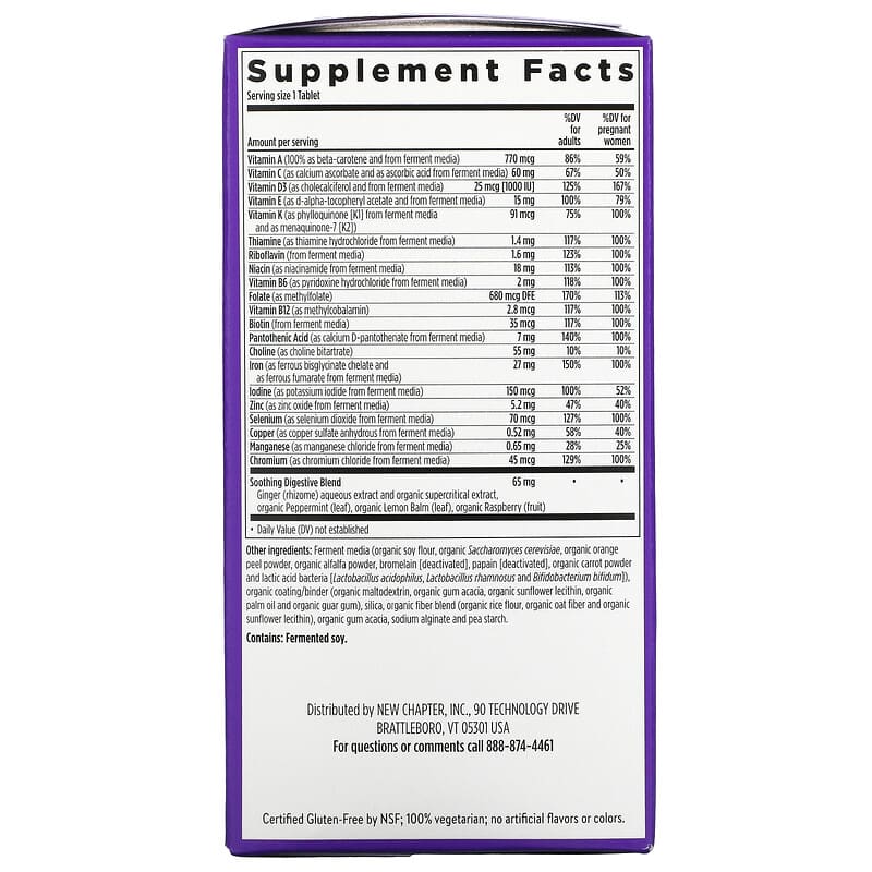 New Chapter One Daily Prenatal Multivitamin 90 Vegetarian Tablets 2 Thực phẩm bổ sung New Chapter One Daily Prenatal Multivitamin 90 Vegetarian Tablets 727783903327