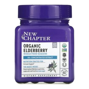 Thực phẩm chức năng New Chapter Organic Elderberry Whole-Food Gummies 60 Vegan Gummies 727783902993