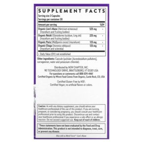 Thực phẩm bổ sung New Chapter Superfood Mushroom Lion's Mane Blend 60 Vegan Capsules 727783903877