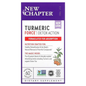 Thực phẩm chức năng New Chapter Turmeric Force Detox Action 60 Vegetarian Capsules 727783901217