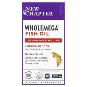 Thực phẩm chức năng New Chapter Wholemega Fish Oil 180 Softgels 727783050007