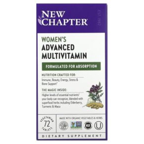 Thực phẩm chức năng New Chapter Women's Advanced Multivitamin 72 Vegetarian Tablets 727783003034