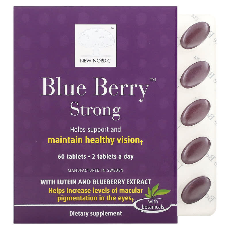 New Nordic US Inc Blue Berry Strong 60 Tablets 8 Thực phẩm chức năng New Nordic US Inc Blue Berry Strong 60 Tablets 741805717402