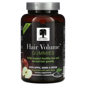 Thực phẩm chức năng New Nordic US Inc Hair Volume Gummies with Apple Herbs & Biotin 60 Gummies 741805000603