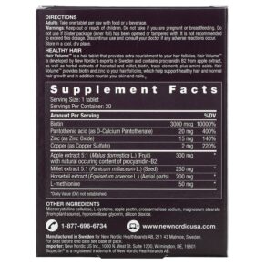 Thực phẩm bổ sung New Nordic US Inc Hair Volume with Botanicals 30 Tablets 741805747119