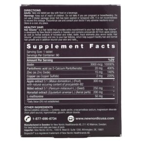 Thực phẩm bổ sung New Nordic US Inc Hair Volume with Botanicals 90 Tablets 741805747218