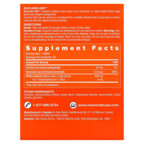 New Nordic US Inc Zuccarin Diet 60 Tablets 3 Thực phẩm bổ sung New Nordic US Inc Zuccarin Diet 60 Tablets 741805720211