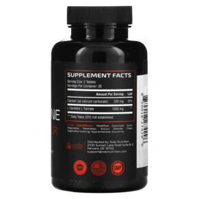 Thực phẩm bổ sung Nobi Nutrition Premium L-Carnitine Fat Burner 60 Tablets 850018274296