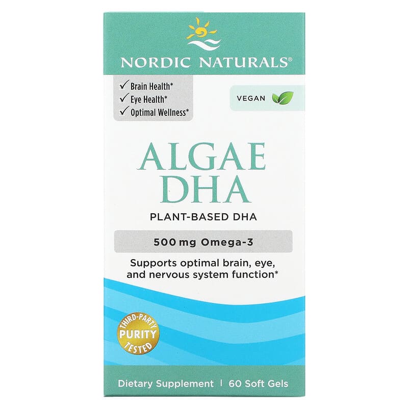 Nordic Naturals Algae DHA 60 Soft Gels 8 Thực phẩm chức năng Nordic Naturals Algae DHA 60 Soft Gels 768990016042