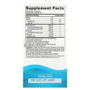 Thực phẩm bổ sung Nordic Naturals Complete Omega Xtra Lemon 1360 mg 60 Soft Gels 768990018015