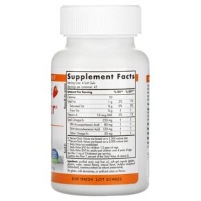 Thực phẩm bổ sung Nordic Naturals DHA Junior Great for Ages 3+ Strawberry 62.5 mg 180 Soft Gels 768990031809